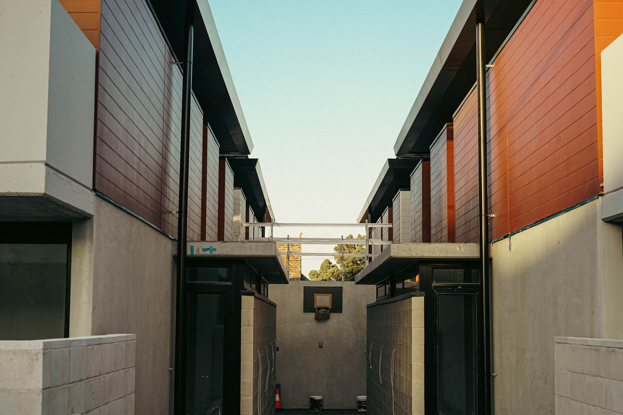 Modern residential apartment buildings in Melbourne, Australia